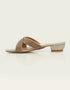 Celesta Gold Block Heels with Glitter Straps – Essence by Rubina